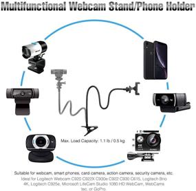 img 1 attached to Webcam Stand Mount Phone Camera Desk Clamp Holder Gooseneck