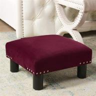 burgundy jules square footstool ottoman by jennifer taylor home: stylish accent piece for ultimate comfort logo