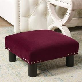 img 4 attached to Burgundy Jules Square Footstool Ottoman by Jennifer Taylor Home: Stylish Accent Piece for Ultimate Comfort