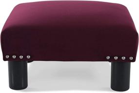 img 2 attached to Burgundy Jules Square Footstool Ottoman by Jennifer Taylor Home: Stylish Accent Piece for Ultimate Comfort