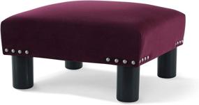 img 1 attached to Burgundy Jules Square Footstool Ottoman by Jennifer Taylor Home: Stylish Accent Piece for Ultimate Comfort