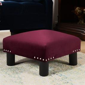 img 3 attached to Burgundy Jules Square Footstool Ottoman by Jennifer Taylor Home: Stylish Accent Piece for Ultimate Comfort