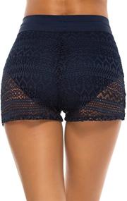 img 1 attached to 🩳 Tournesol Women's High Waisted Swim Shorts: Stylish Lace Swimsuit Bottoms for Boardshort Lovers