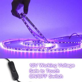 img 3 attached to Sunmerit UV Black Light LED Strip, 16.4FT 300 LEDs, Birthday Halloween Fluorescent Stage, Ultraviolet Fixtures Rope Lighting Decoration Glow in Dark Party, Non-Waterproof 12V