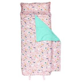 img 4 attached to 🦄 Pink Unicorn Stephen Joseph All Over Print Nap Mat - SJ7702