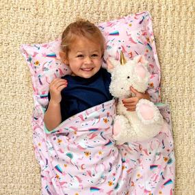 img 2 attached to 🦄 Pink Unicorn Stephen Joseph All Over Print Nap Mat - SJ7702