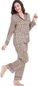 img 1 attached to 🌙 Serenedelicacy Women's Satin Pajama Set: Luxurious 2-Piece Sleepwear Loungewear for Ultimate Comfort