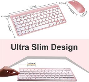 img 2 attached to 🔋 Energy Saving Keyboard and Mouse Combo: TRELC 2.4G Ultra Thin Wireless Keyboard and Slim DPI Adjustable Mouse for PC, Desktop, Computer, Notebook, Laptop, Smart TV, with Silent Click - Rosy Gold