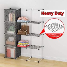 img 3 attached to KOUSI Portable Cube Storage - 14x14 Cube Wire Cube Organizer Clothes Storage Shelves Plastic Dresser Cubes, Black (3x4 Cubes)