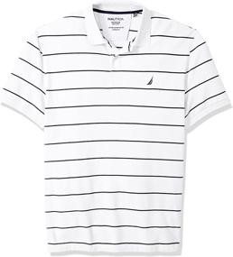 img 1 attached to Nautica Classic Short Sleeve Striped Men's Shirts: Timeless Style for Sophisticated Men