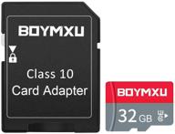 32gb tf memory card with adapter - boymxu high speed u3 memory card up to 90mb/s, class 10 for phone, camera, computer (red) logo