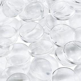 img 2 attached to 💎 DLOnline 100 Pieces 30mm Transparent Glass Cabochons: Perfect for Crafting Unique Jewelry Pieces with Clear Glass Dome Cabochons