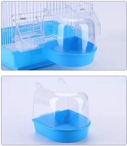img 2 attached to 🐦 AYUBOOM Clear Hanging Bird Bath for Small Bird Cage - Cockatiel, Conure, Parakeet - Blue