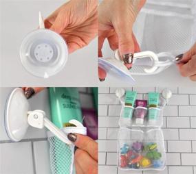 img 2 attached to 🛀 HOME-X Bathtub Toy and Bathroom Mesh Bag with Suction Cup Hooks - Efficient Organizer for Bathtub Storage and Baby Bath Toy Organization - Ideal Baby Shower Gift - 18" L x 12 1/2" W - in White