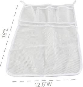 img 1 attached to 🛀 HOME-X Bathtub Toy and Bathroom Mesh Bag with Suction Cup Hooks - Efficient Organizer for Bathtub Storage and Baby Bath Toy Organization - Ideal Baby Shower Gift - 18" L x 12 1/2" W - in White