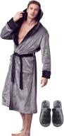 premium hooded luxury bathrobes in stylish grey and black - large x large size logo