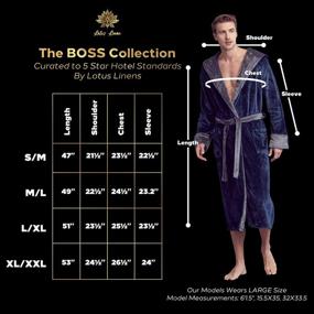 img 3 attached to Premium Hooded Luxury Bathrobes in Stylish Grey and Black - Large X Large Size