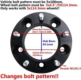 img 2 attached to 🔧 1% 25мм KSP 5X100 to 5x114.3 Колесные адаптеры с центричным крепежом, 1" болты M12x1.5 и отверстием для ступицы 64,1 мм - Кованые центричные смещенияных заслонок