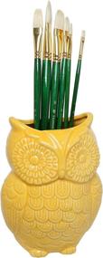 img 2 attached to 🦉 Versatile and Stylish Ceramic Cooking Utensil Holder: MyGift Yellow Owl Design for Efficient Kitchen Storage