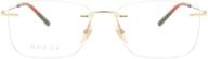 gucci 0399o 002 rimless eyeglasses logo