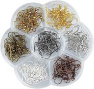 ear wires, heirtronic 140 pieces stainless steel fish earring hooks with transparent storage box, assorted colors logo