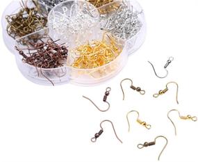 img 3 attached to Ear Wires, Heirtronic 140 Pieces Stainless Steel Fish Earring Hooks with Transparent Storage Box, Assorted Colors