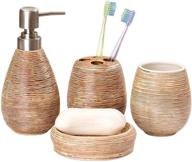 🛁 luant ceramics 4 piece bathroom accessory set: soap dish, soap dispenser, tumbler – complete bathroom upgrade! logo
