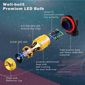 img 3 attached to Alla Lighting H8 H11 H16 LED противотуманные фары или лампы для дневного хода (DRL) 12V, 3K янтарный желтый - Супер Яркие 3000lm H8LL H11LL