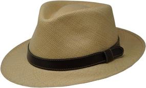 img 4 attached to 👒 Savanna Teardrop: Hand Woven Panama Hat with Leather Belt Trim - A Genuine Style Statement