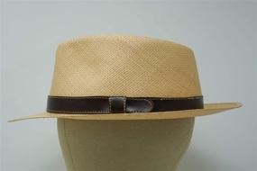 img 1 attached to 👒 Savanna Teardrop: Hand Woven Panama Hat with Leather Belt Trim - A Genuine Style Statement