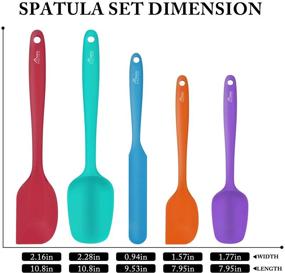 img 3 attached to 🥄 HOTEC Multicolor Silicone Spatula Set - Versatile Kitchen Utensils for Baking, Cooking, and Mixing - Heat Resistant - Non-Stick - Dishwasher Safe - BPA-Free