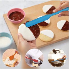 img 2 attached to 🥄 HOTEC Multicolor Silicone Spatula Set - Versatile Kitchen Utensils for Baking, Cooking, and Mixing - Heat Resistant - Non-Stick - Dishwasher Safe - BPA-Free