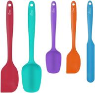 🥄 hotec multicolor silicone spatula set - versatile kitchen utensils for baking, cooking, and mixing - heat resistant - non-stick - dishwasher safe - bpa-free logo