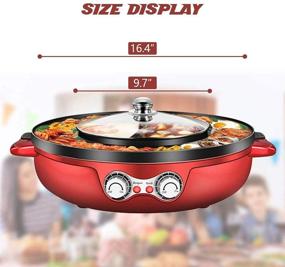 img 2 attached to 🍲 Versatile 4.5L Hot Pot with Removable Grill - Korean BBQ Smokeless Grill and Shabu Hot Pot Combo for Indoor and Outdoor Gatherings (Red)