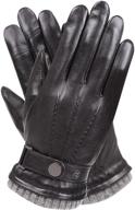 texting touchscreen sheepskin leather cashmere men's accessories in gloves & mittens logo