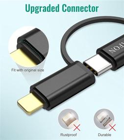 img 2 attached to CHAFON USB C Fast Charging Cable - 3.3FT PD 60W 3A, Braided 5-in-1 Multi USB-A/C to Type C - Compatible with Galaxy S20 S10 LG Sony Android Smartphones