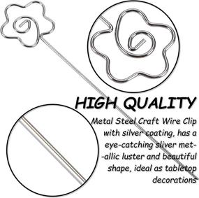 img 2 attached to H&W Flower Ring Loop Round Shape DIY Craft Wire Clip Table Card Holders - 50pcs Metal Clamp for Party Birthday Office DIY Cake Topper