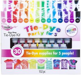 img 4 attached to 🌈 Vibrant Rainbow Party Kit: Tulip One-Step Tie-Dye Kit - 15 Color Selection