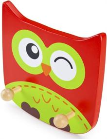 img 3 attached to 🦉 Natural Wood Owl Kids Clothing Rack – Wall Mount Plaque for Children's Clothes & Coat Hanger, Zoo Animal Baby Room & Nursery Decor by Imagination Generation