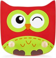 🦉 natural wood owl kids clothing rack – wall mount plaque for children's clothes & coat hanger, zoo animal baby room & nursery decor by imagination generation логотип