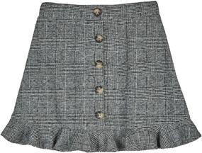 img 2 attached to 👗 Houndstooth Pencil Skirt for Girls by Amy Byer - Button Accent