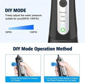 img 2 attached to 🦷 Portable Cordless Dental Flosser, KUSKER Water Oral Irrigator for Teeth, 4 Modes & 4 Jet Tips, IPX7 Waterproof, Rechargeable - Ideal for Home, Travel, Braces, Bridges Care (Black)