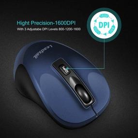 img 1 attached to 🖱️ LeadsaiL Wireless Computer Mouse - 2.4G Portable Slim Cordless Mouse | Less Noise for Laptop | Optical Mouse with 4 Buttons | AA Battery Powered | USB Mouse for Laptop, Desktop, MacBook (Blue+Black)