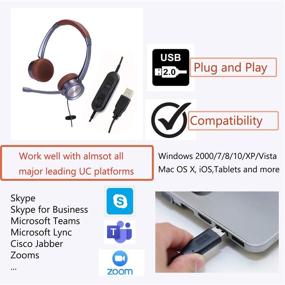 img 1 attached to 🎧 Beebang USB Headset: Professional Noise Canceling Mic for Office Calls, Skype, and Business Meetings