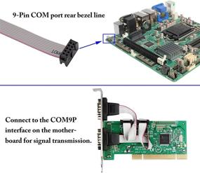 img 2 attached to zdyCGTime 2 порта DB9 RS232 Серийный порт кронштейн кабеля ленточного разъема на 10 контактов, Адаптер для разъема платы, DB9 Серийный мужской к 10-контактному разъему материнской платы (12 дюймов, 4 штуки в упаковке)