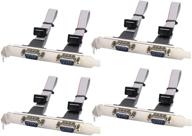 zdycgtime 2 port db9 rs232 serial port bracket to 10 pin header ribbon cable connector adapter, db9 serial male to 10-pin motherboard header panel mount cable serial port bracket (12in, pack of 4) logo