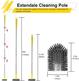 img 1 attached to Lalafancy Long Handle Shower Scrubber - 46" Stiff Bristle Brush, Bathroom Tub and Tile Cleaner for Shower Bathtub Cleaning