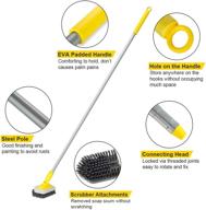 lalafancy long handle shower scrubber - 46" stiff bristle brush, bathroom tub and tile cleaner for shower bathtub cleaning logo