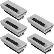 🖐️ reusable gray hand scrub brush set for effective nail and hand cleaning - 5 non-disposable plastic cleaning brushes logo