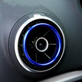 img 1 attached to Xotic Tech AC Air Outlet Ring Cover Trim Compatible With Audi A3 S3 RS3 2013-2020 (Blue) -4Pcs